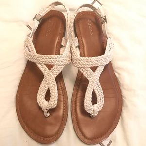 White Braided Sandals